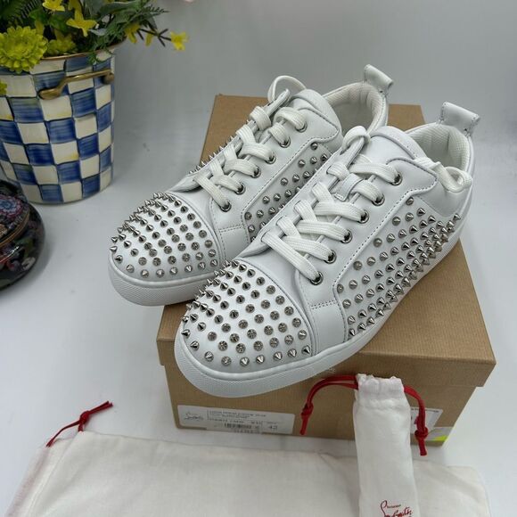Men's Christian Louboutin, Louis Jr spikes sneakers size 42 made in Italy - Picture 15 of 15
